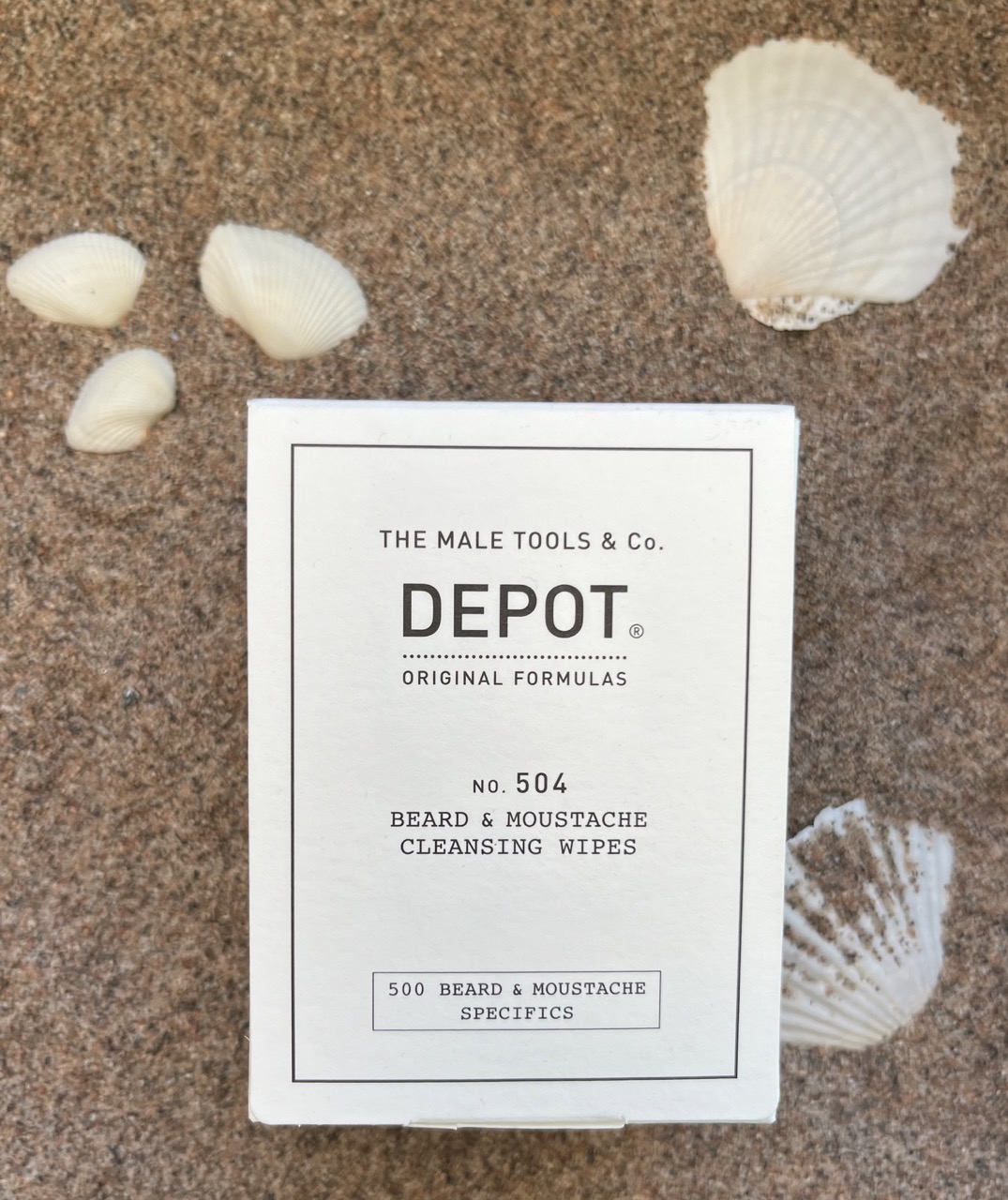 Depot No. 504 Beard & Moustache Cleansing Wipes renseservietter for skjegg og bart – Nalu Nalu Frisør